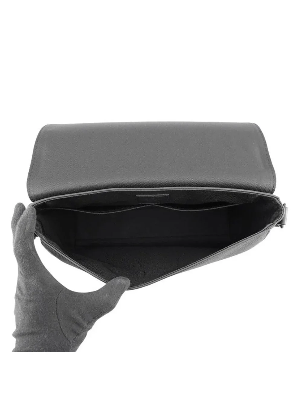 Louis Vuitton Shoulder Bag Gray Leather Takeoff Messenger Black